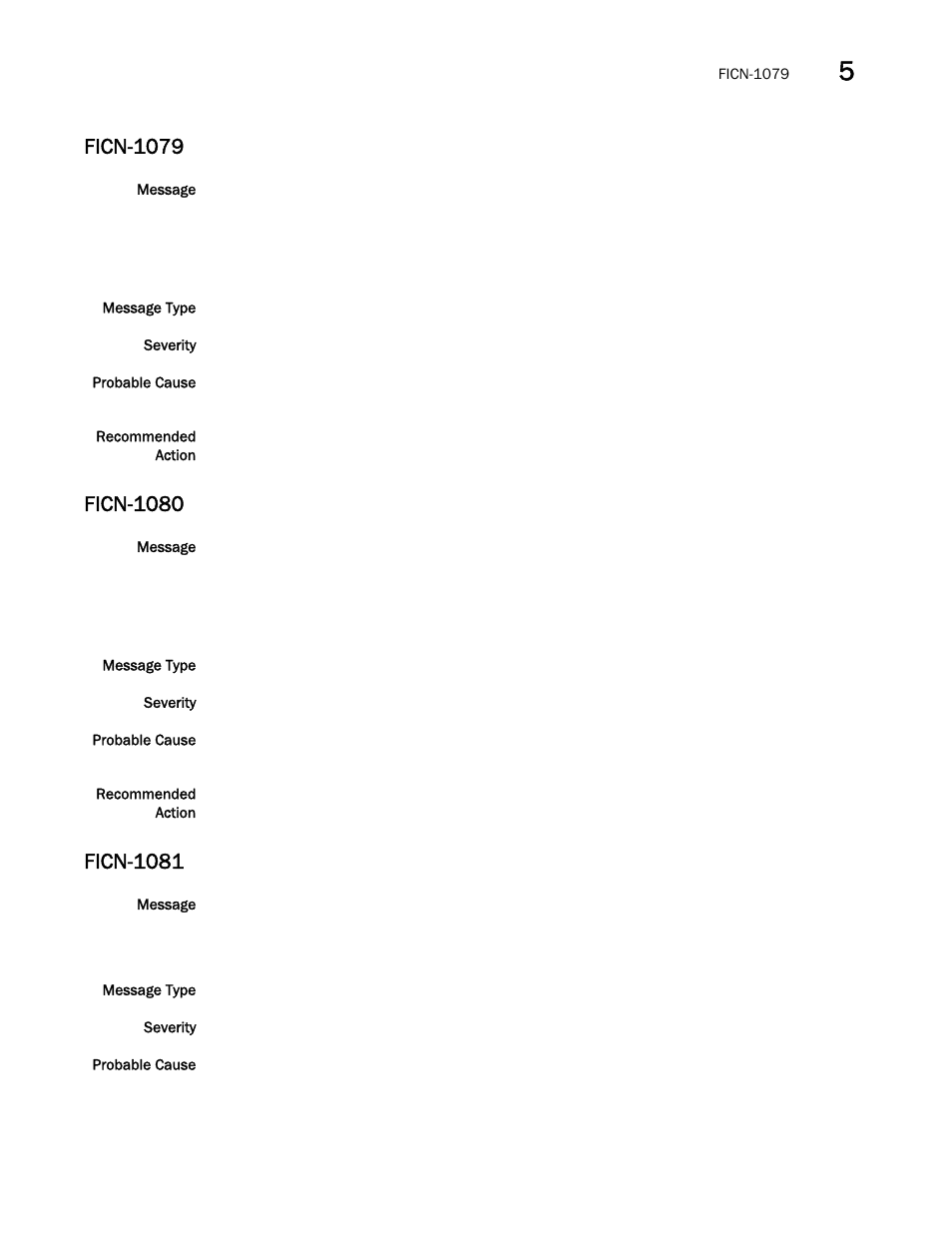 Ficn-1079, Ficn-1080, Ficn-1081 | Brocade Fabric OS Message Reference (Supporting Fabric OS v7.3.0) User Manual | Page 459 / 1008