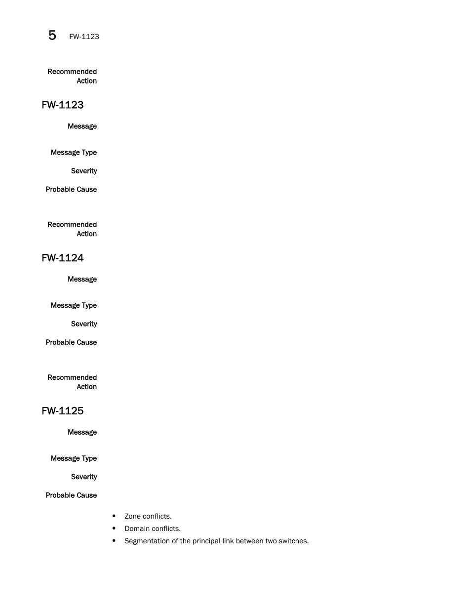 Fw-1123, Fw-1124, Fw-1125 | Brocade Fabric OS Message Reference (Supporting Fabric OS v7.3.0) User Manual | Page 518 / 1008