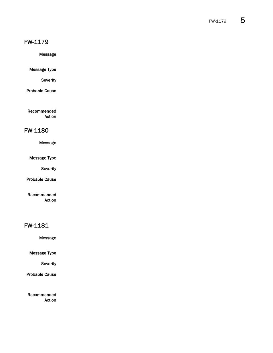 Fw-1179, Fw-1180, Fw-1181 | Brocade Fabric OS Message Reference (Supporting Fabric OS v7.3.0) User Manual | Page 531 / 1008