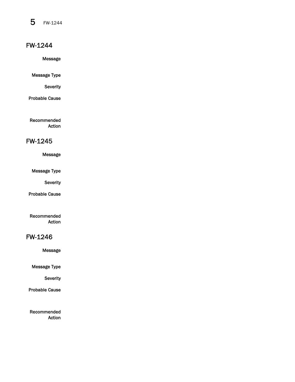 Fw-1244, Fw-1245, Fw-1246 | Brocade Fabric OS Message Reference (Supporting Fabric OS v7.3.0) User Manual | Page 544 / 1008