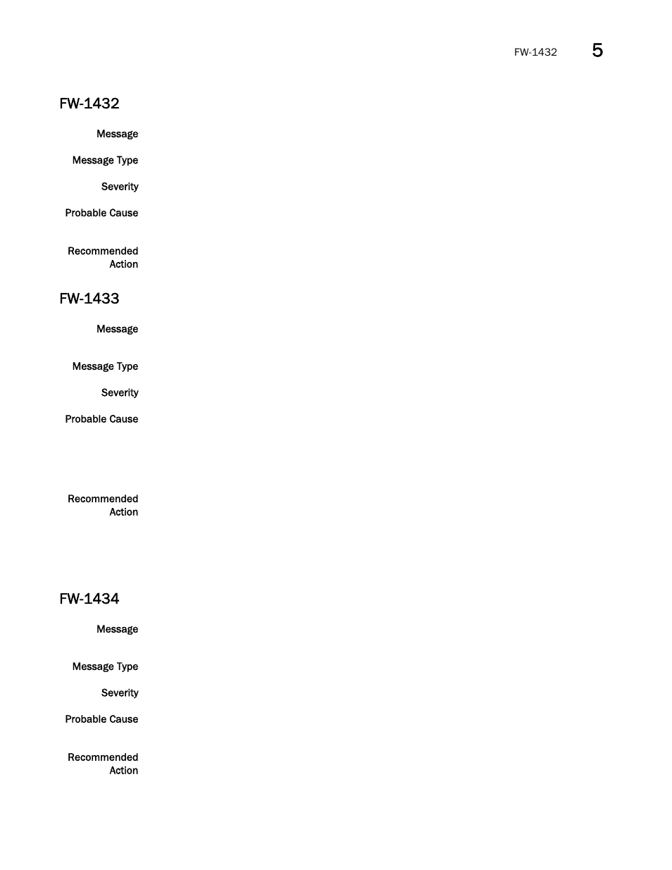 Fw-1432, Fw-1433, Fw-1434 | Brocade Fabric OS Message Reference (Supporting Fabric OS v7.3.0) User Manual | Page 585 / 1008