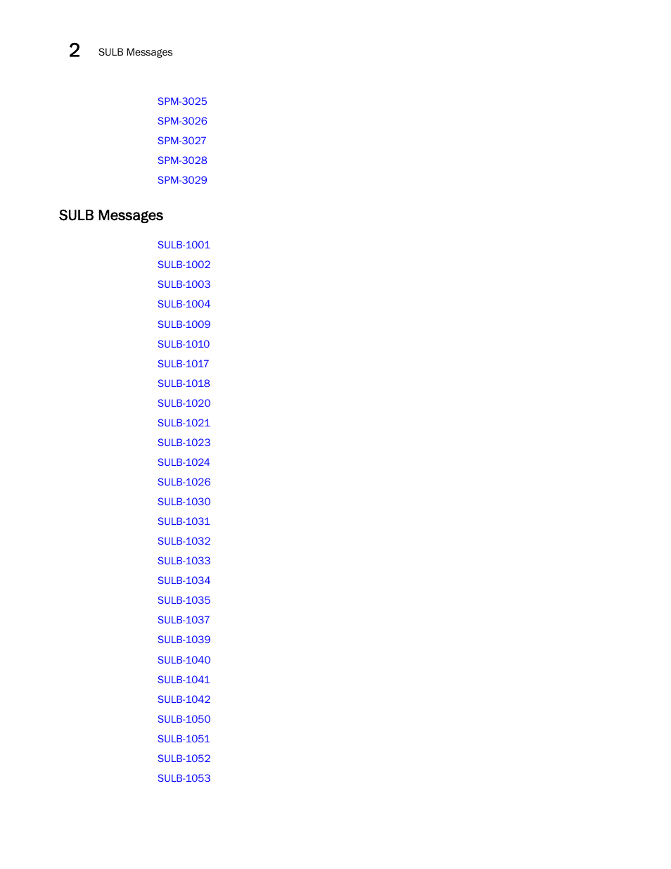 Sulb messages | Brocade Fabric OS Message Reference (Supporting Fabric OS v7.3.0) User Manual | Page 68 / 1008