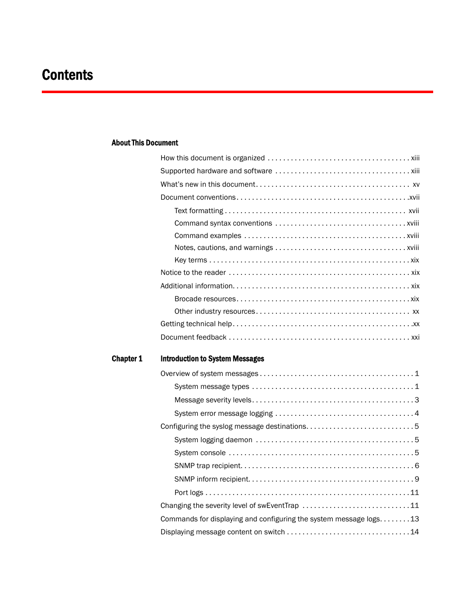 Brocade Fabric OS Message Reference (Supporting Fabric OS v7.3.0) User Manual | Page 7 / 1008