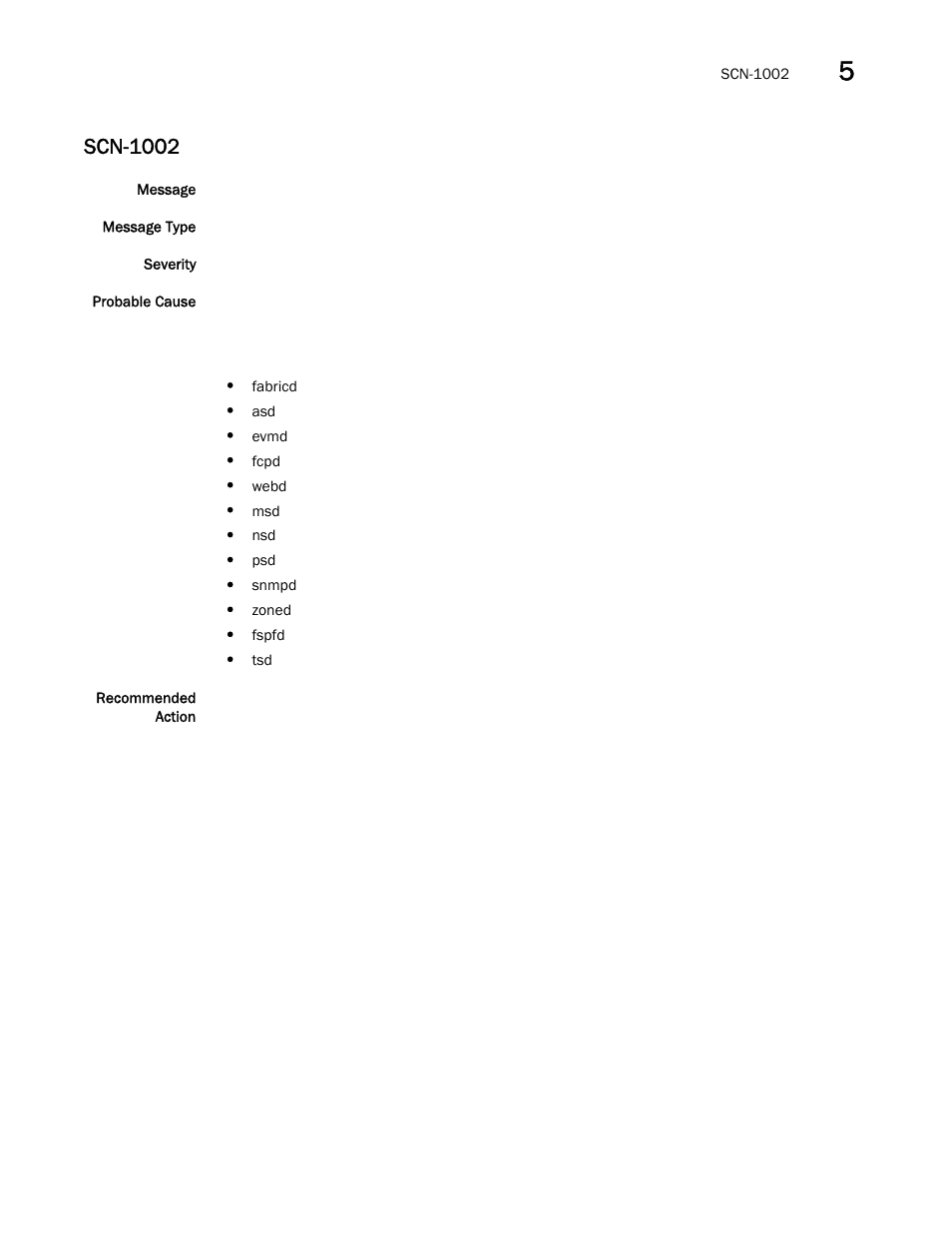 Scn-1002 | Brocade Fabric OS Message Reference (Supporting Fabric OS v7.3.0) User Manual | Page 771 / 1008