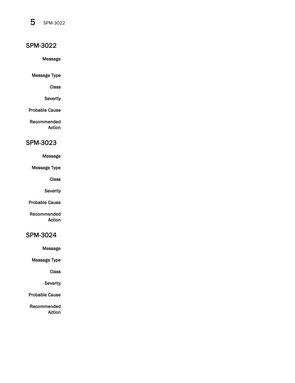 Spm-3022, Spm-3023, Spm-3024 | Brocade Fabric OS Message Reference (Supporting Fabric OS v7.3.0) User Manual | Page 888 / 1008