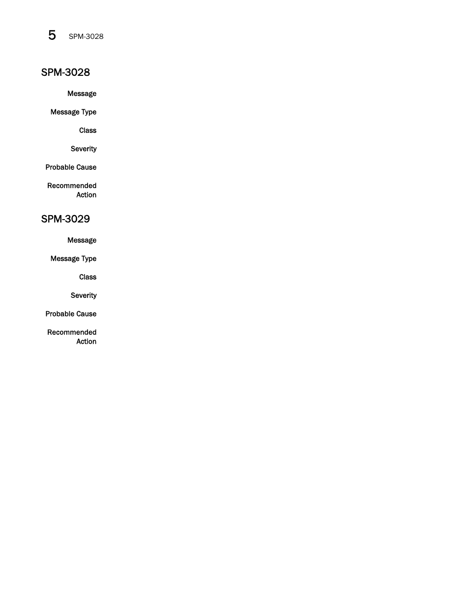 Spm-3028, Spm-3029 | Brocade Fabric OS Message Reference (Supporting Fabric OS v7.3.0) User Manual | Page 890 / 1008