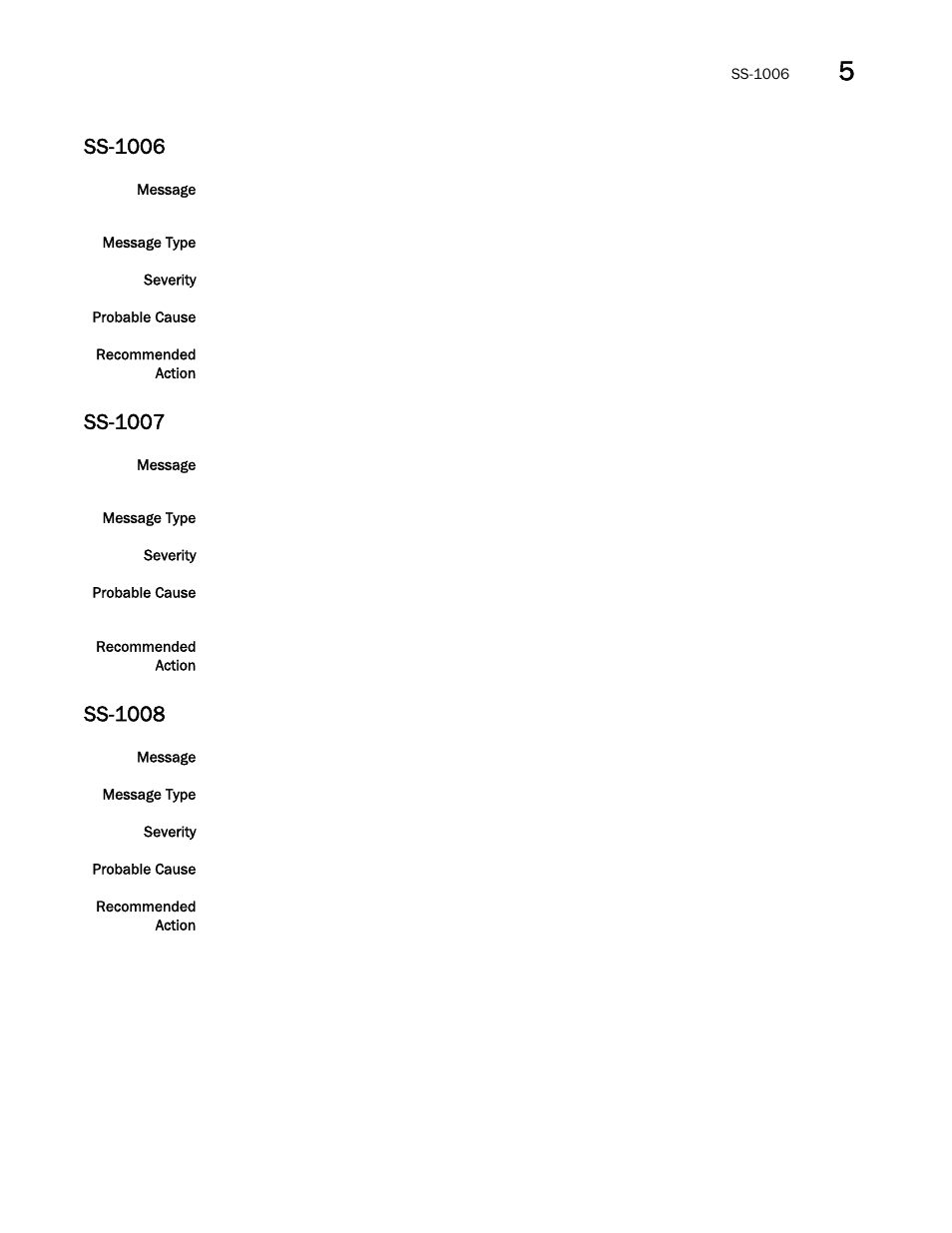 Ss-1006, Ss-1007, Ss-1008 | Brocade Fabric OS Message Reference (Supporting Fabric OS v7.3.0) User Manual | Page 893 / 1008