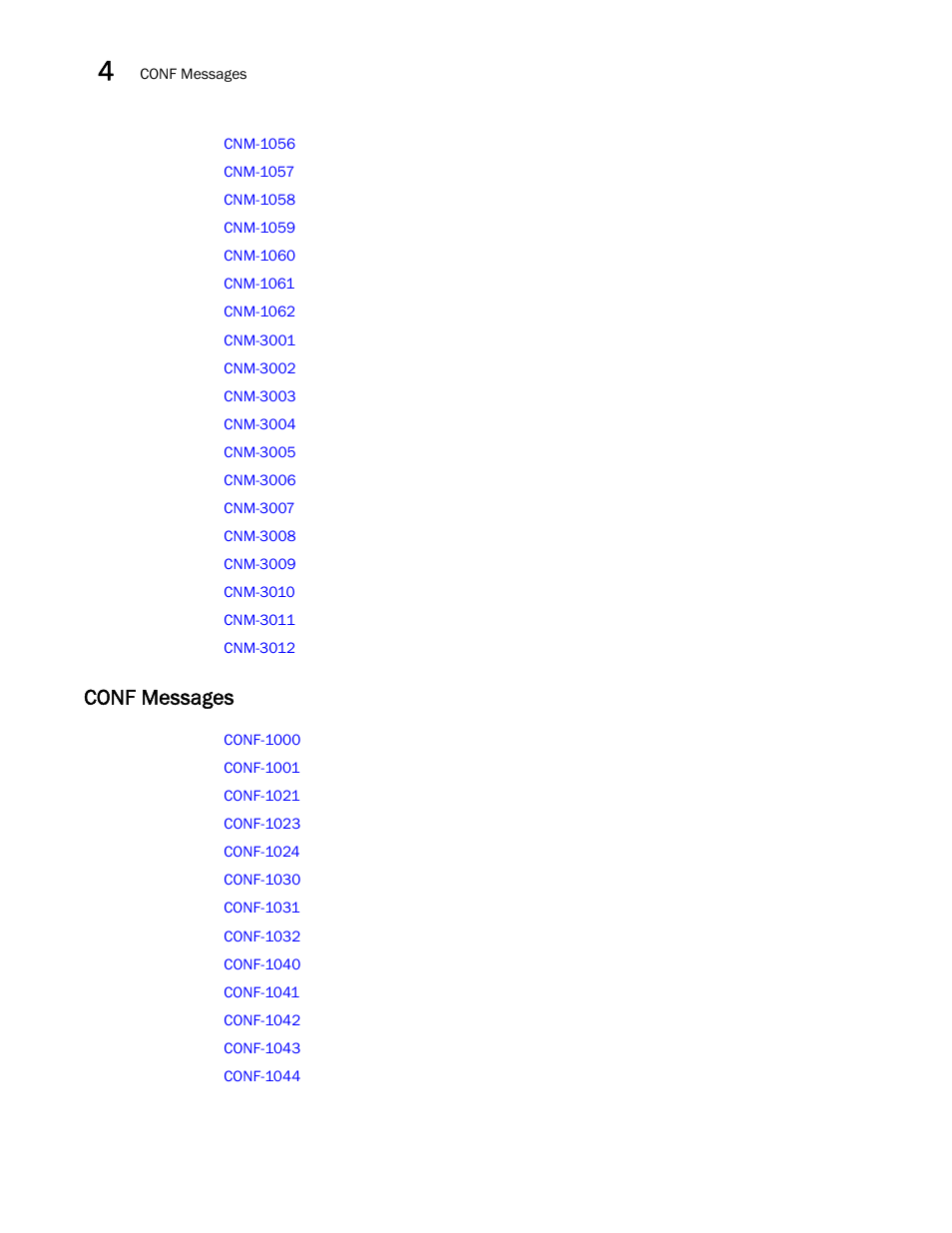 Conf messages | Brocade Fabric OS Message Reference (Supporting Fabric OS v7.3.0) User Manual | Page 90 / 1008