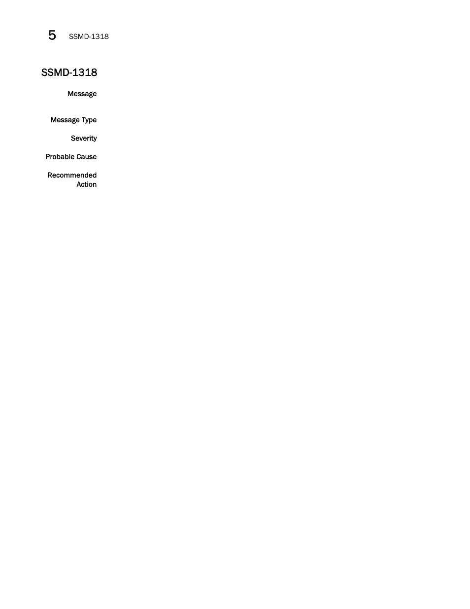 Ssmd-1318 | Brocade Fabric OS Message Reference (Supporting Fabric OS v7.3.0) User Manual | Page 910 / 1008