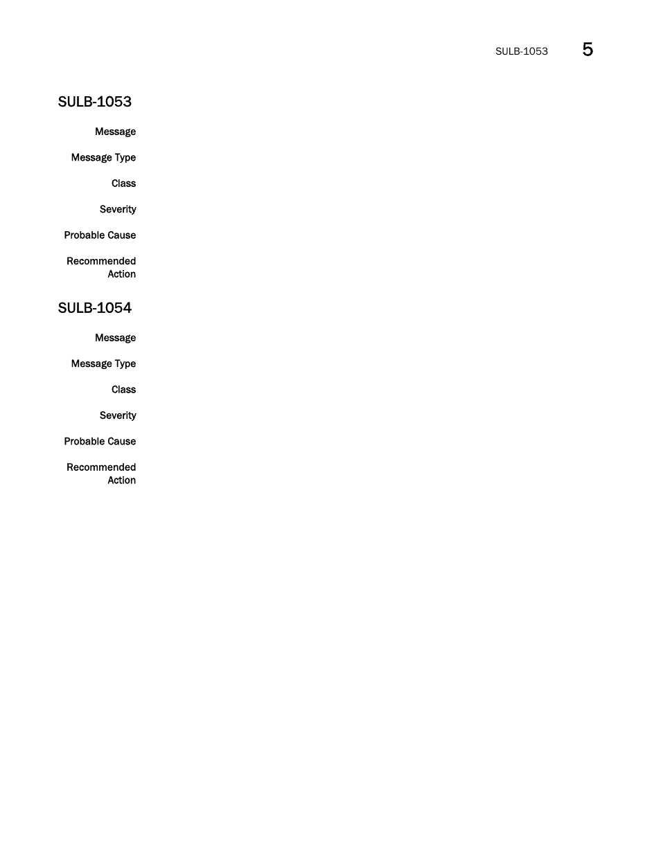 Sulb-1053, Sulb-1054 | Brocade Fabric OS Message Reference (Supporting Fabric OS v7.3.0) User Manual | Page 929 / 1008