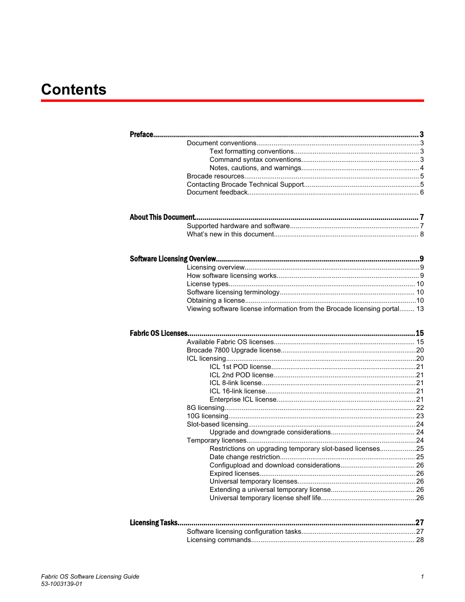 Brocade Fabric OS Software Licensing Guide (Supporting Fabric OS v7.3.0) User Manual | Page 3 / 58