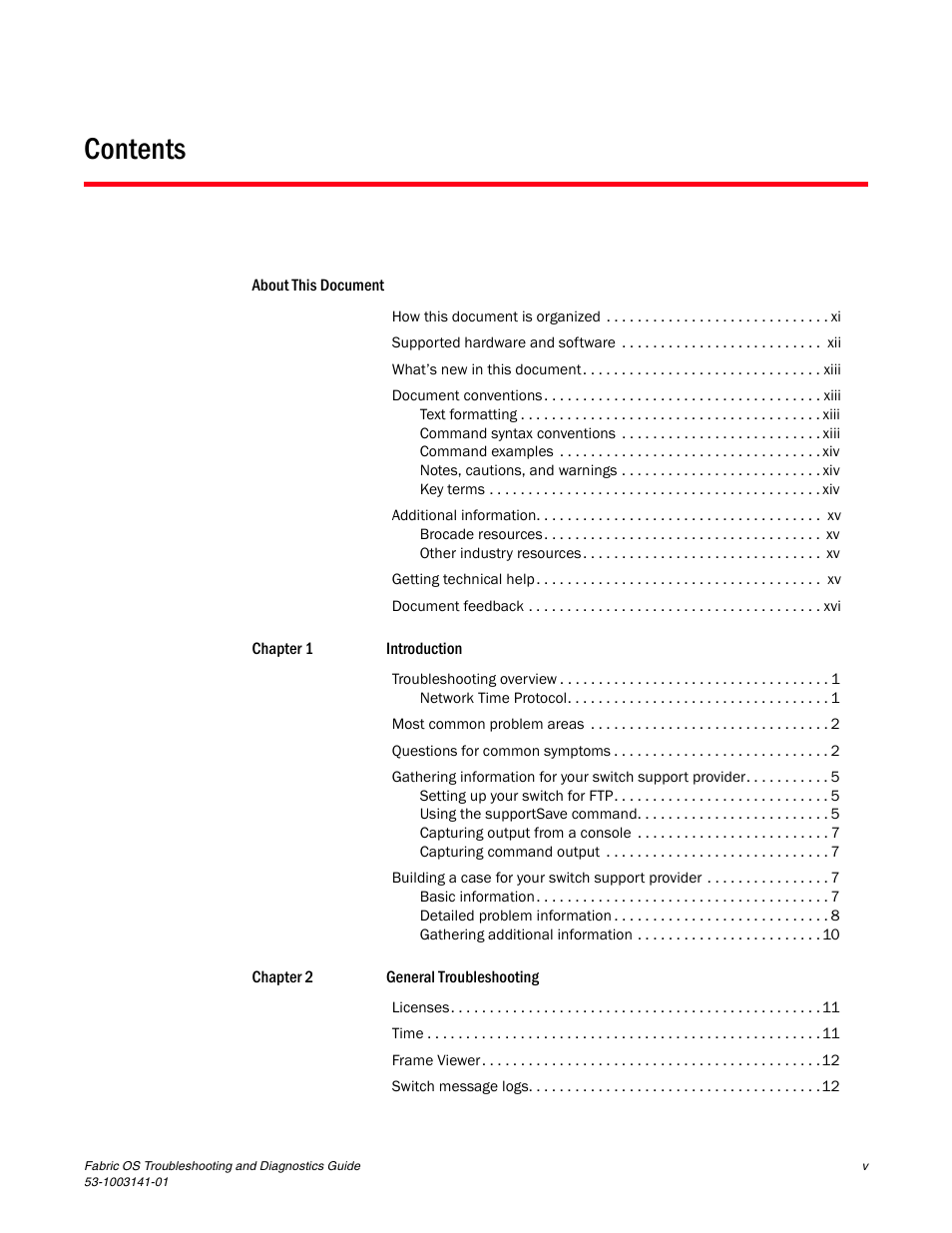 Brocade Fabric OS Troubleshooting and Diagnostics Guide (Supporting Fabric OS v7.3.0) User Manual | Page 5 / 130