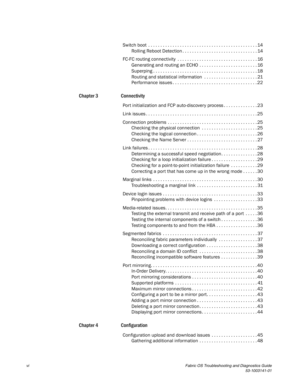 Brocade Fabric OS Troubleshooting and Diagnostics Guide (Supporting Fabric OS v7.3.0) User Manual | Page 6 / 130