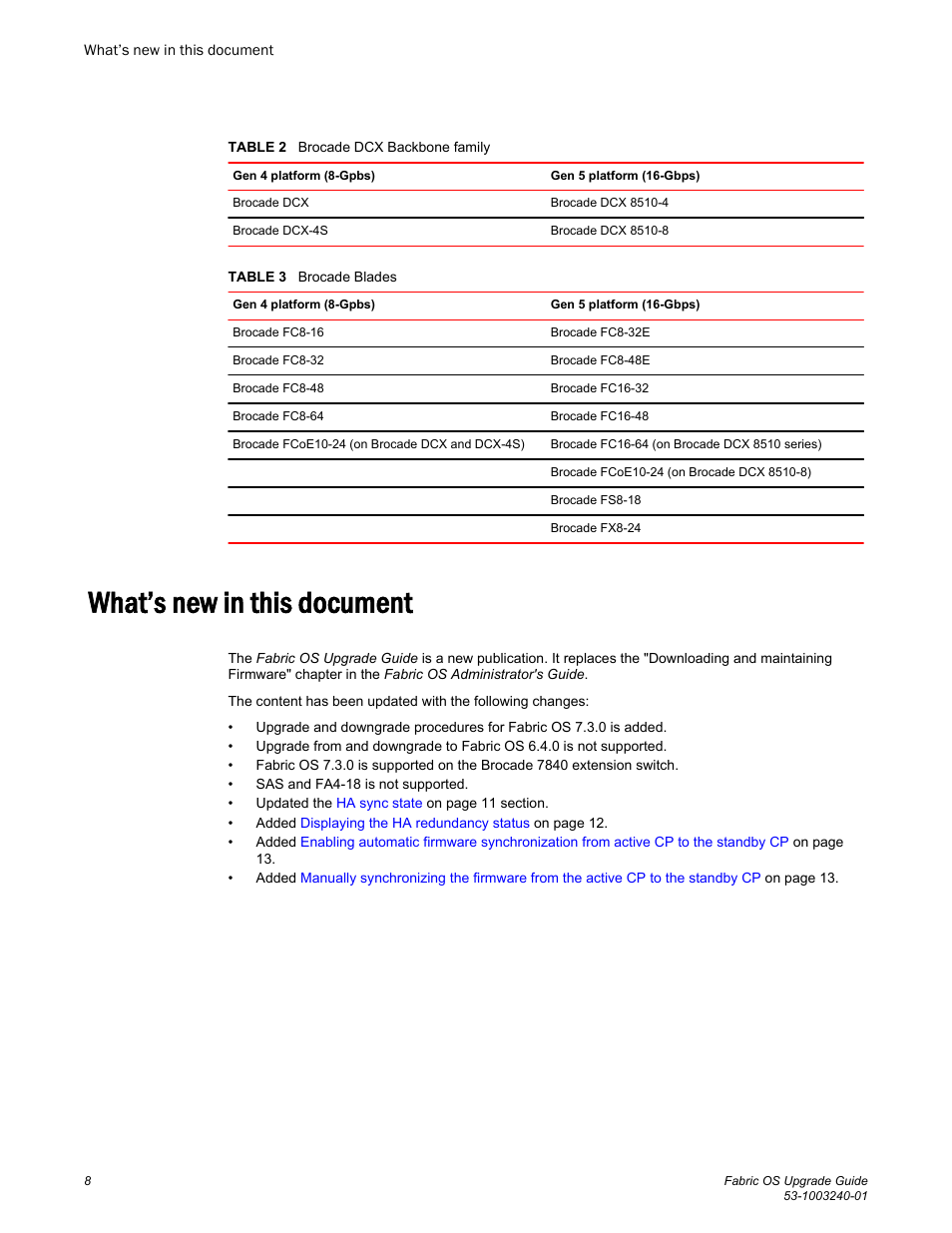 What’s new in this document | Brocade Fabric OS Upgrade Guide (Supporting Fabric OS v7.3.0) User Manual | Page 10 / 34