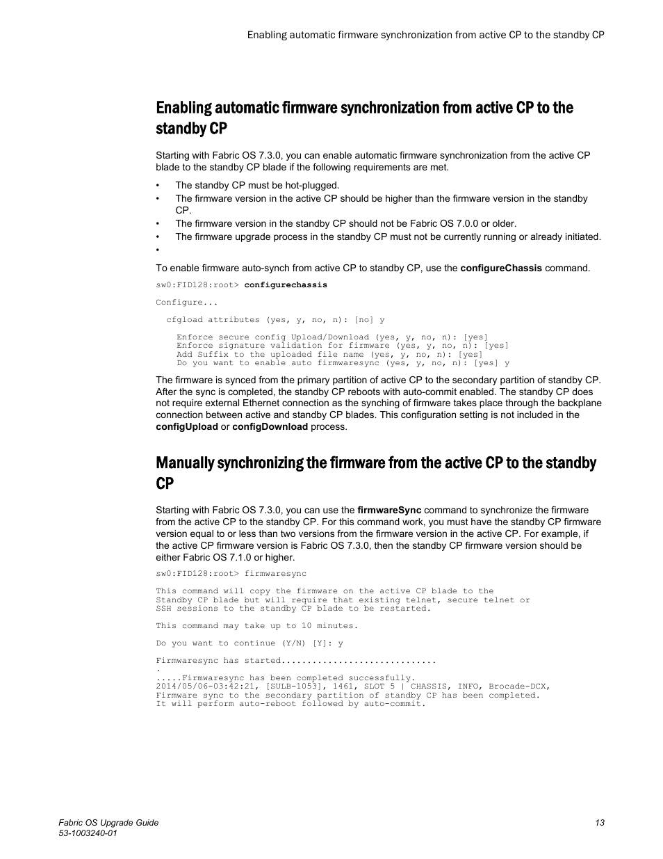 The standby cp, Standby cp, Added | Brocade Fabric OS Upgrade Guide (Supporting Fabric OS v7.3.0) User Manual | Page 15 / 34