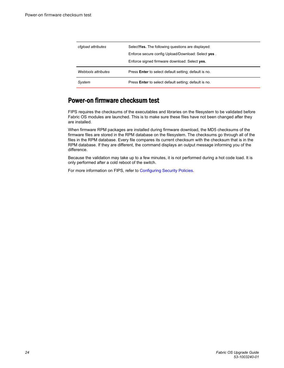 Power-on firmware checksum test | Brocade Fabric OS Upgrade Guide (Supporting Fabric OS v7.3.0) User Manual | Page 26 / 34