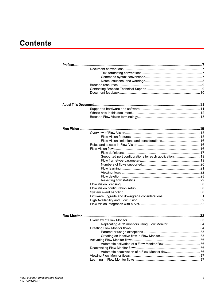 Brocade Flow Vision Administrators Guide (Supporting Fabric OS v7.3.0) User Manual | Page 3 / 90