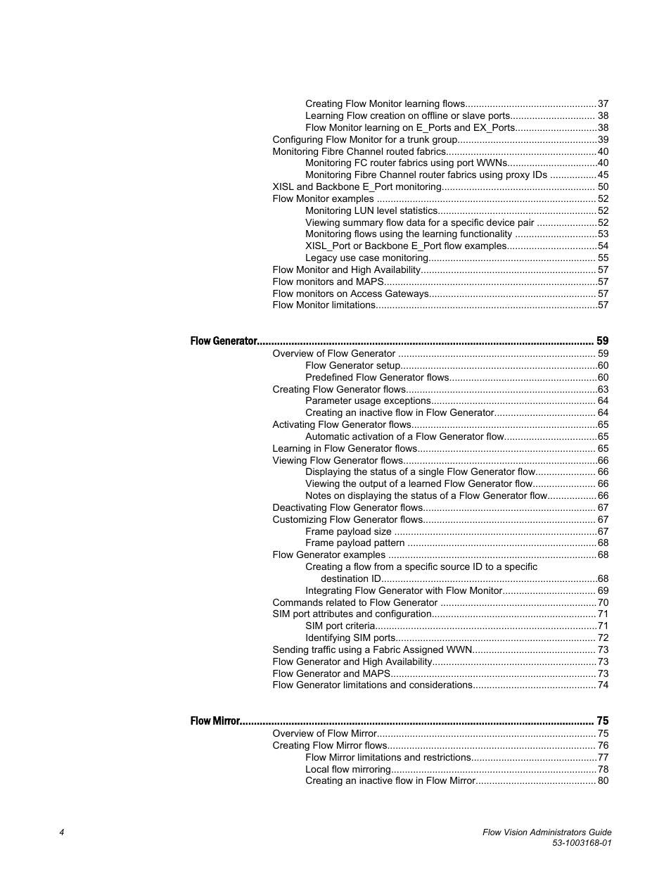 Brocade Flow Vision Administrators Guide (Supporting Fabric OS v7.3.0) User Manual | Page 4 / 90