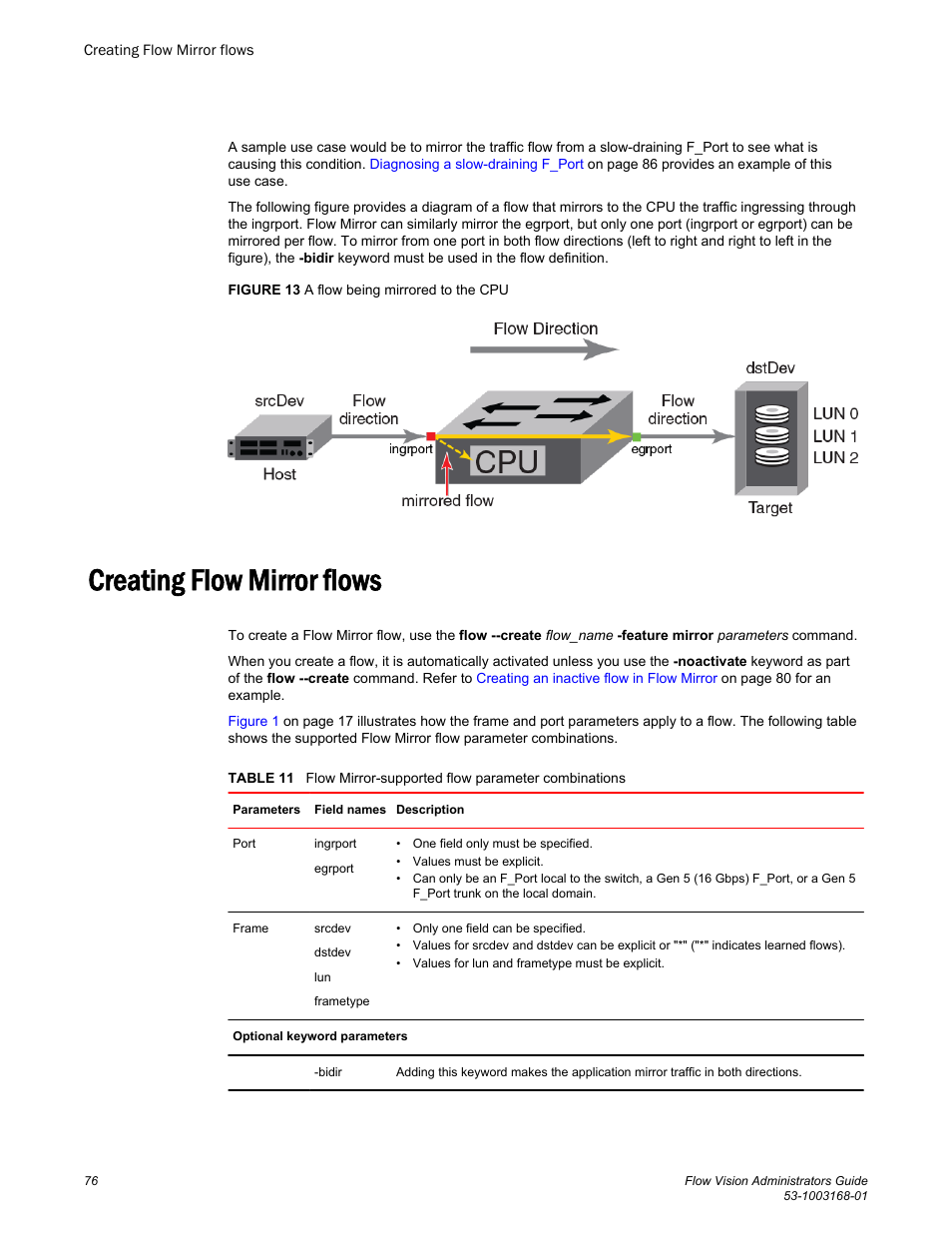 Creating flow mirror flows | Brocade Flow Vision Administrators Guide (Supporting Fabric OS v7.3.0) User Manual | Page 76 / 90