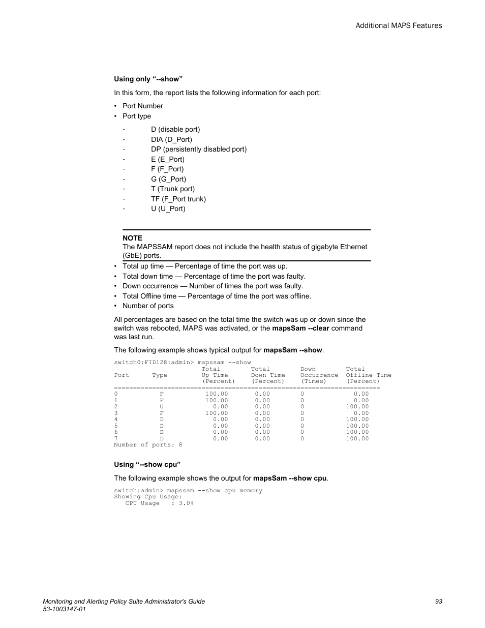 Brocade Monitoring and Alerting Policy Suite Administrators Guide (Supporting Fabric OS v7.3.0) User Manual | Page 93 / 114