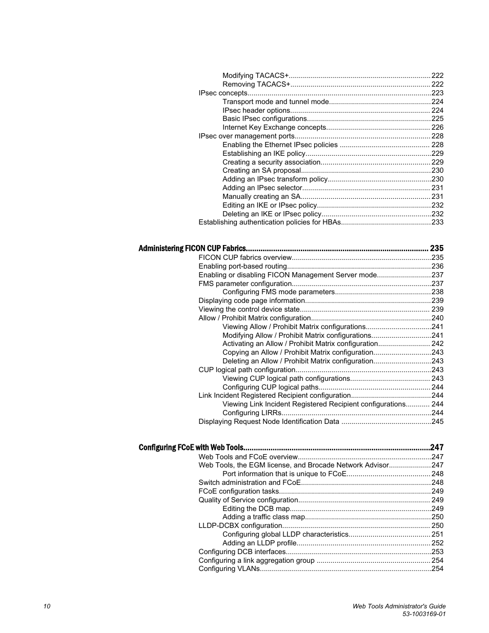 Brocade Web Tools Administrators Guide (Supporting Fabric OS v7.3.0) User Manual | Page 10 / 274