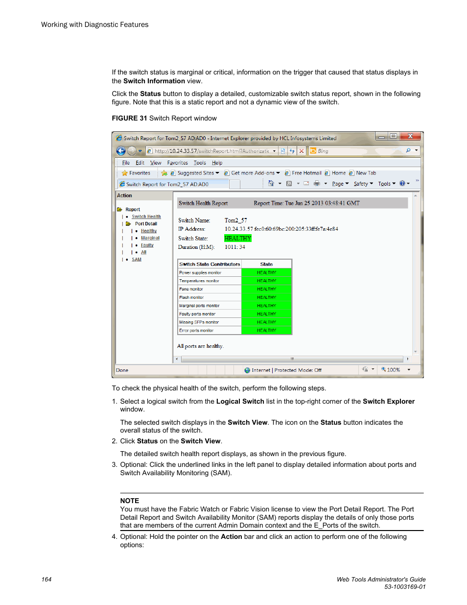 Brocade Web Tools Administrators Guide (Supporting Fabric OS v7.3.0) User Manual | Page 164 / 274