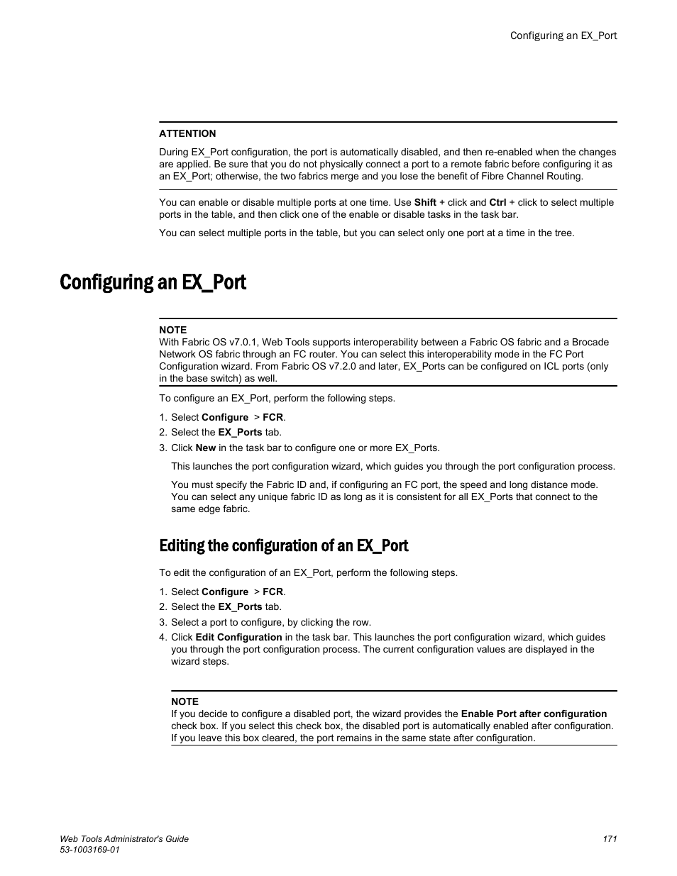 Configuring an ex_port, Editing the configuration of an ex_port | Brocade Web Tools Administrators Guide (Supporting Fabric OS v7.3.0) User Manual | Page 171 / 274