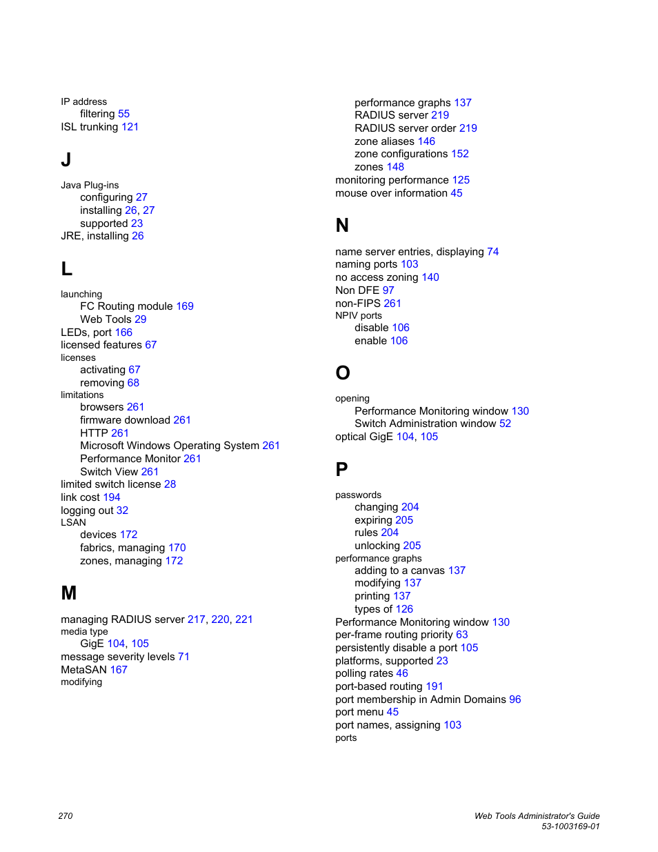 Brocade Web Tools Administrators Guide (Supporting Fabric OS v7.3.0) User Manual | Page 270 / 274