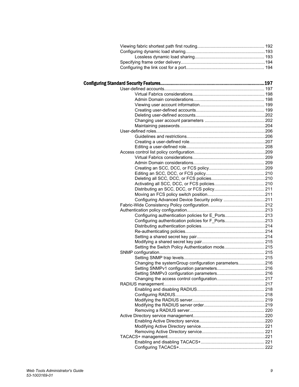 Brocade Web Tools Administrators Guide (Supporting Fabric OS v7.3.0) User Manual | Page 9 / 274