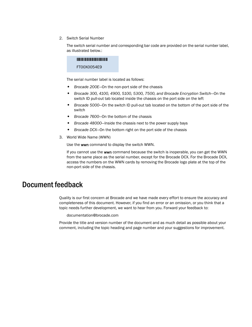 Document feedback | Brocade 5300 Hardware Reference Manual User Manual | Page 11 / 54