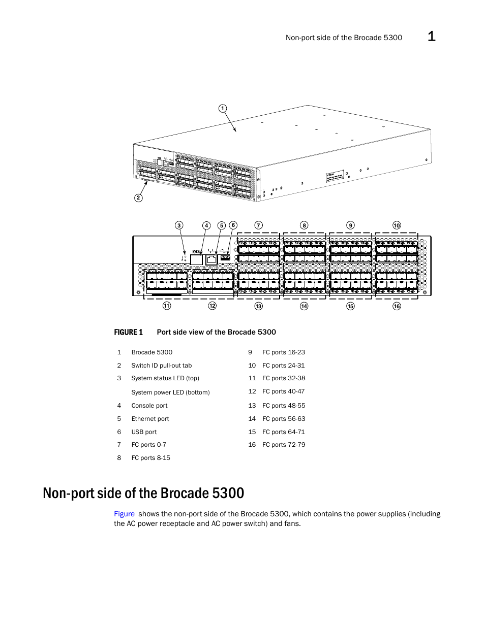 Non-port side of the brocade 5300 | Brocade 5300 Hardware Reference Manual User Manual | Page 15 / 54