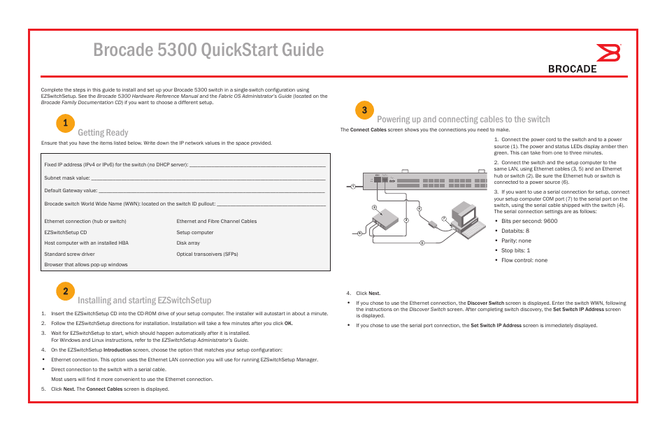 Brocade 5300 QuickStart Guide User Manual | 2 pages