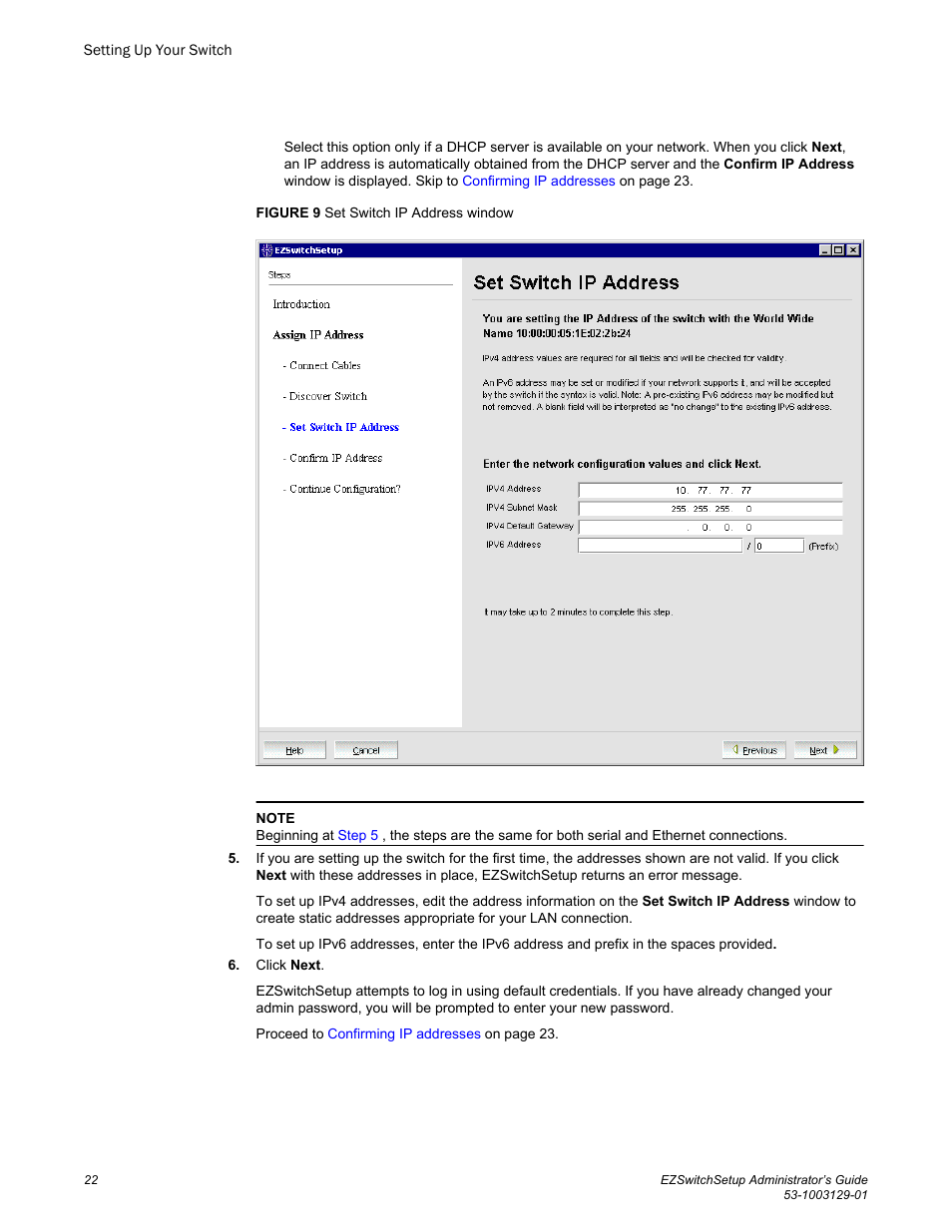 Brocade EZSwitchSetup Administrator’s Guide (Supporting 300, 5100, 5300, 6505, 6510, 6520, 7800, 7840, and VA-40FC) User Manual | Page 24 / 64