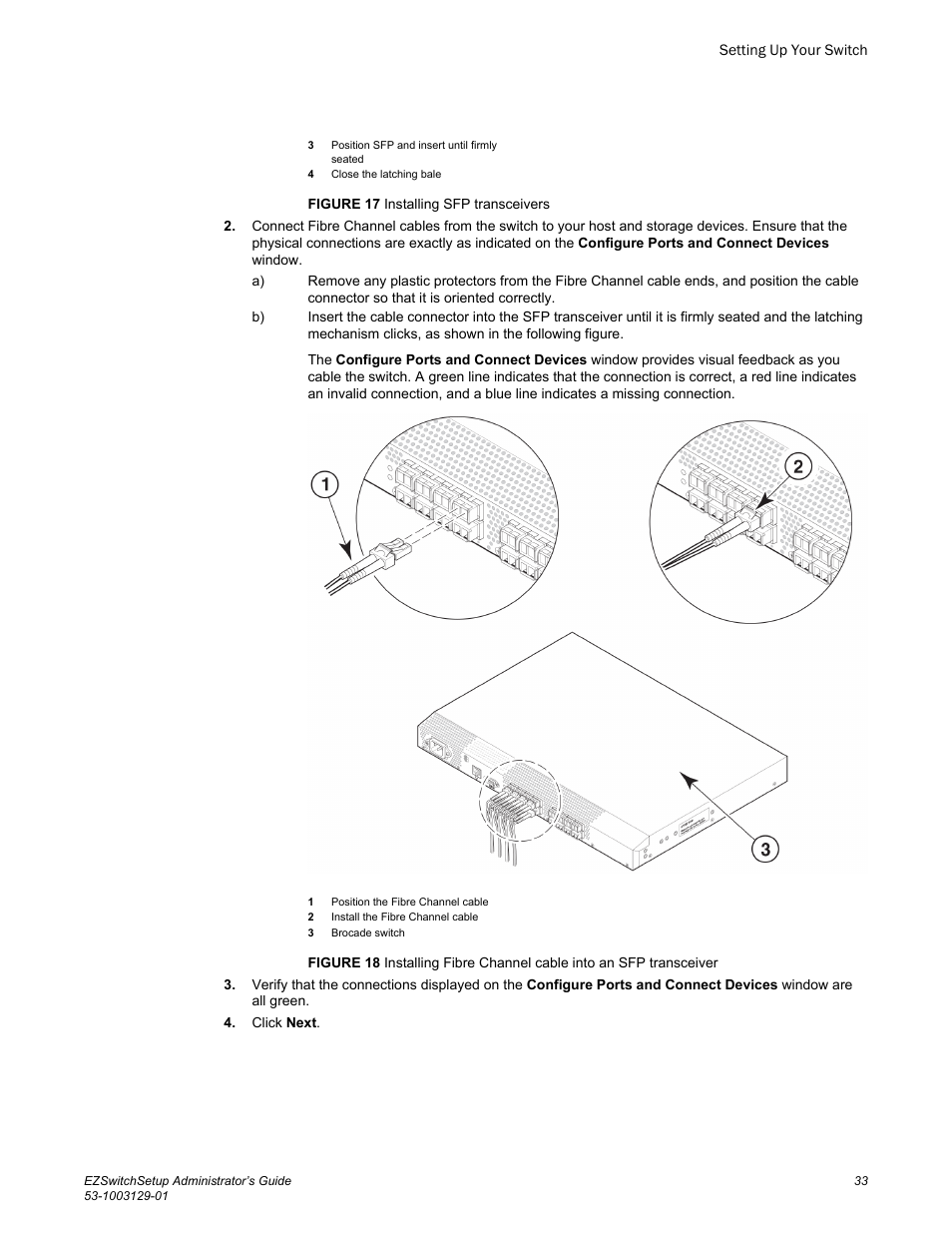 Brocade EZSwitchSetup Administrator’s Guide (Supporting 300, 5100, 5300, 6505, 6510, 6520, 7800, 7840, and VA-40FC) User Manual | Page 35 / 64