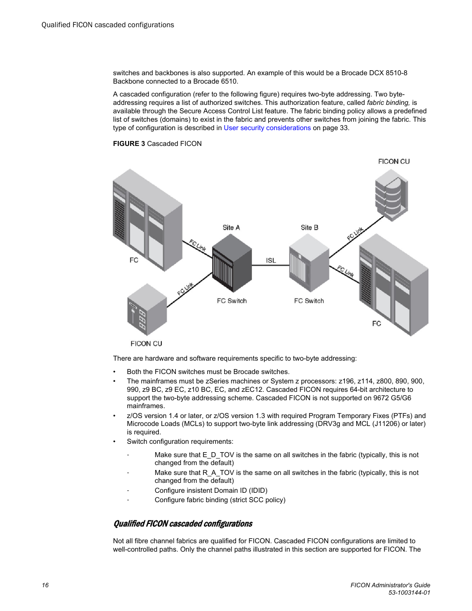 Qualified ficon cascaded configurations | Brocade FICON Administrator’s Guide (Supporting Fabric OS v7.3.0) User Manual | Page 18 / 126