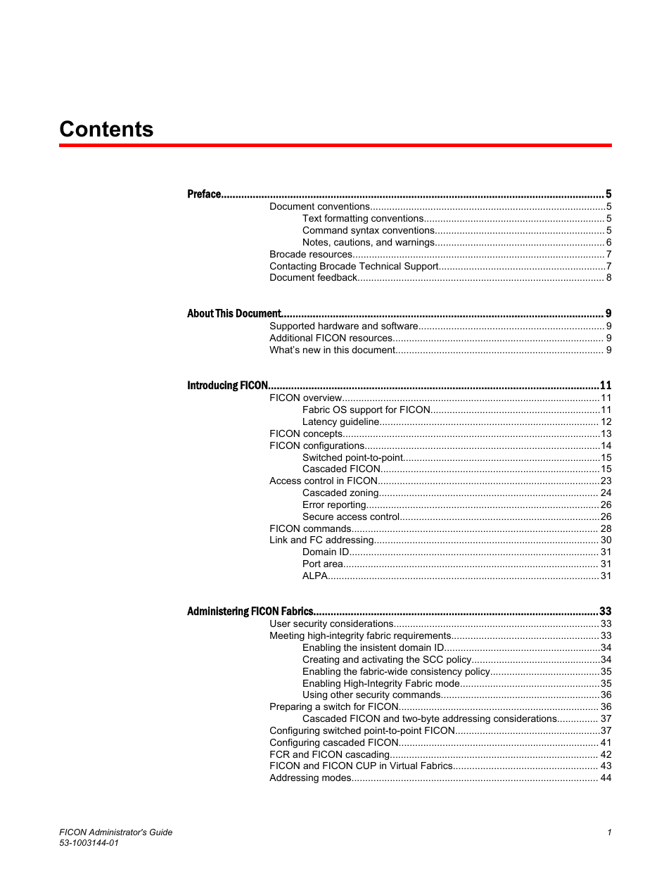 Brocade FICON Administrator’s Guide (Supporting Fabric OS v7.3.0) User Manual | Page 3 / 126