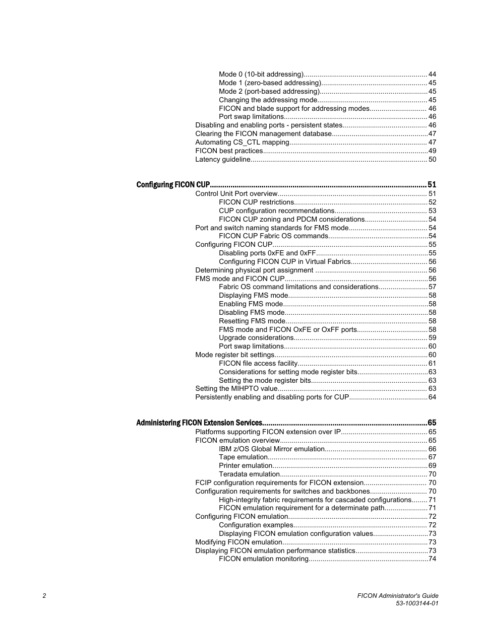 Brocade FICON Administrator’s Guide (Supporting Fabric OS v7.3.0) User Manual | Page 4 / 126