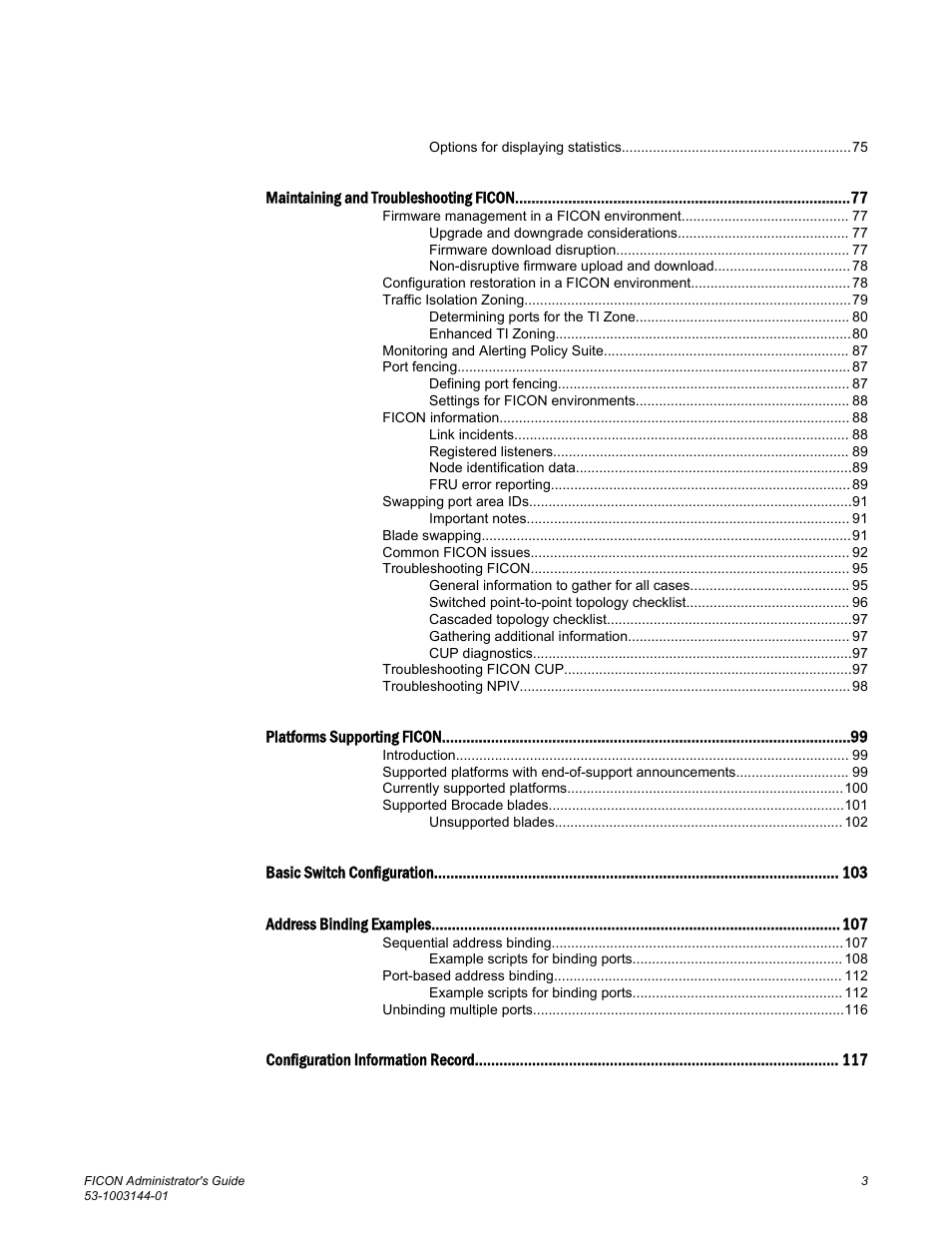 Brocade FICON Administrator’s Guide (Supporting Fabric OS v7.3.0) User Manual | Page 5 / 126