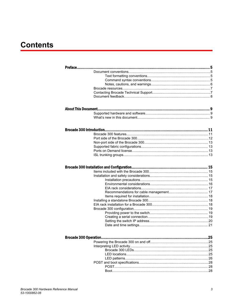 Brocade 300 Hardware Reference Manual User Manual | Page 3 / 52