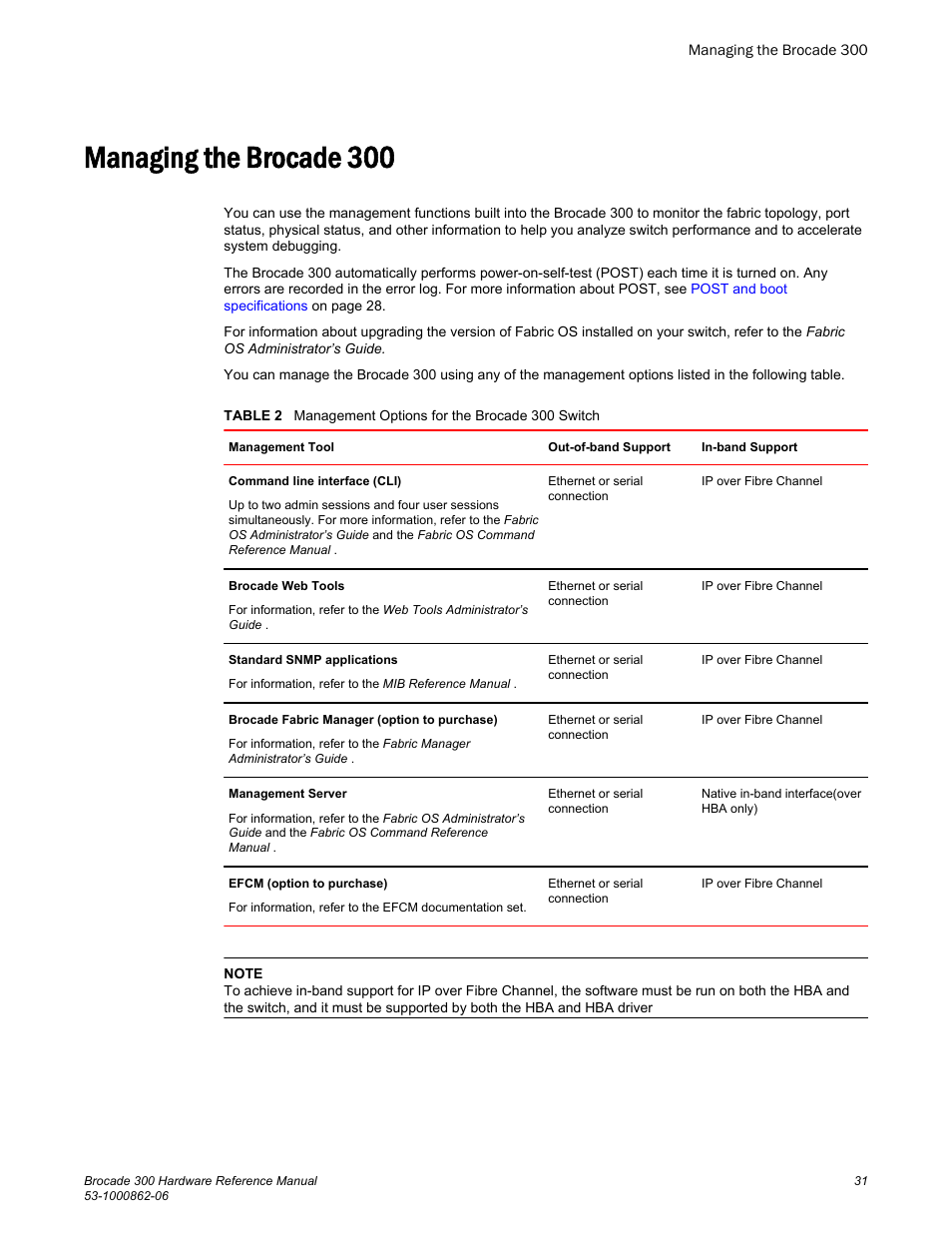 Managing the brocade 300 | Brocade 300 Hardware Reference Manual User Manual | Page 31 / 52