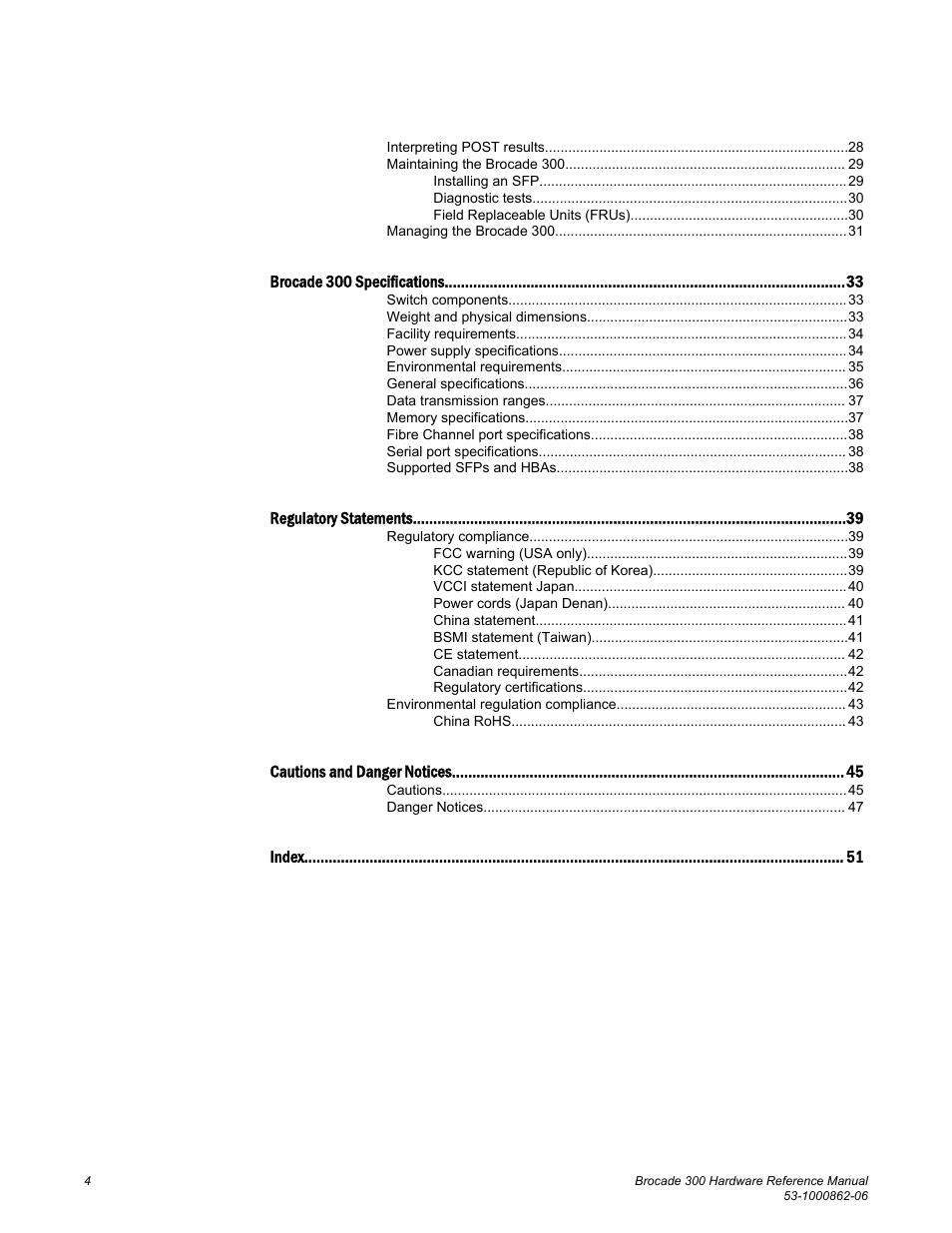 Brocade 300 Hardware Reference Manual User Manual | Page 4 / 52