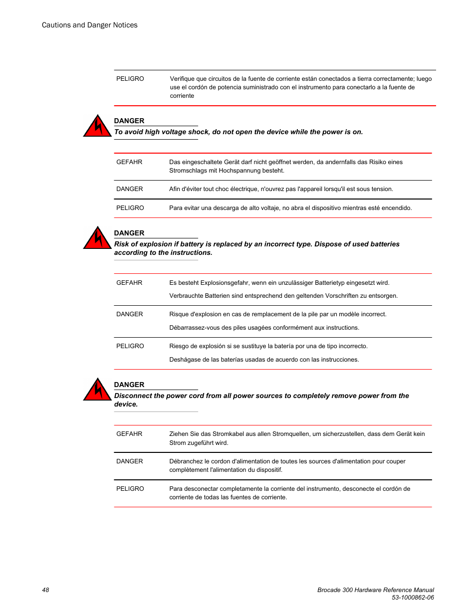 Brocade 300 Hardware Reference Manual User Manual | Page 48 / 52