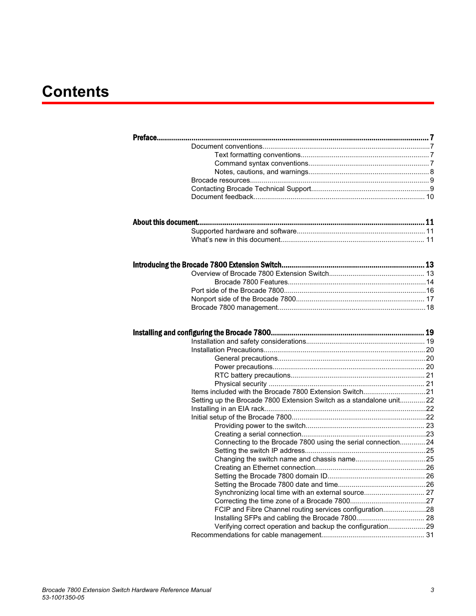 Brocade 7800 Extension Switch Hardware Reference Manual User Manual | Page 3 / 66