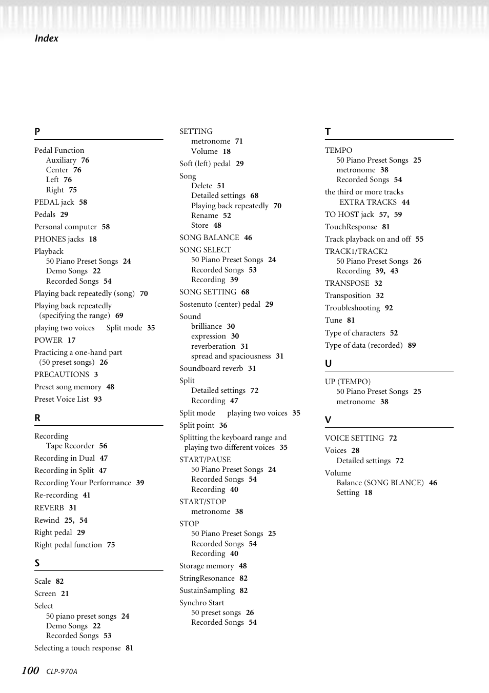 Yamaha CLP-970AM User Manual | Page 100 / 104