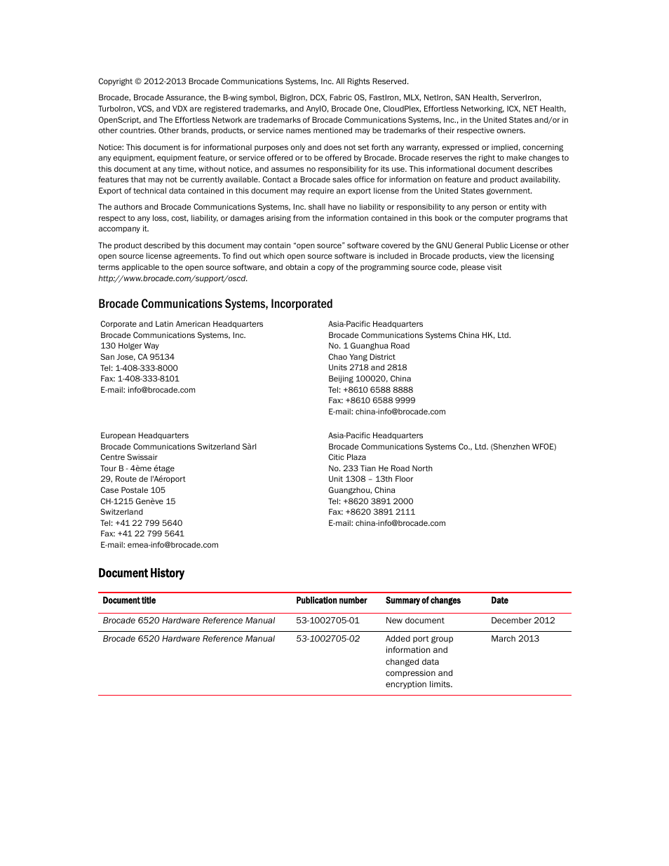 Brocade 6520 Hardware Reference Manual User Manual | Page 2 / 70