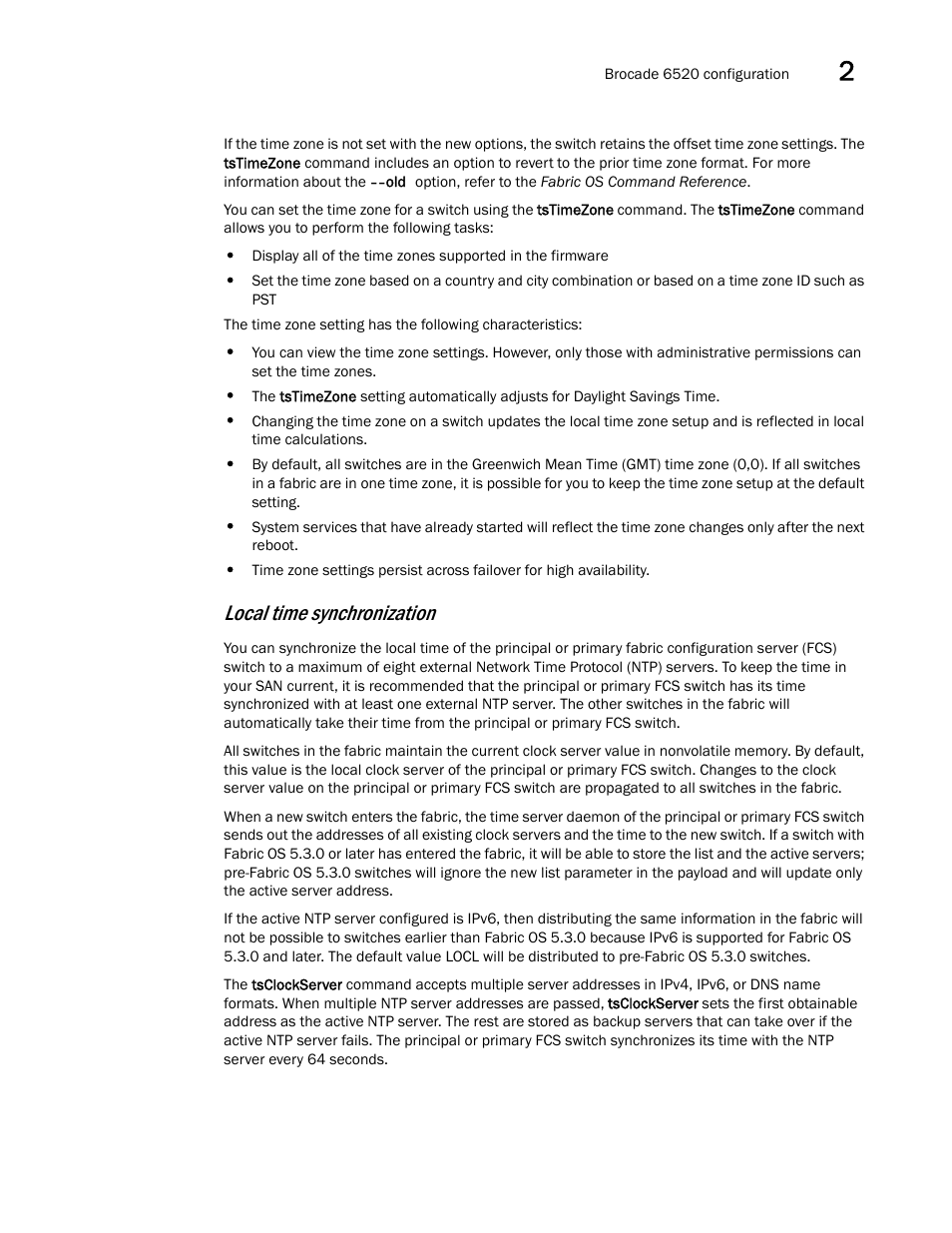 Local time synchronization | Brocade 6520 Hardware Reference Manual User Manual | Page 25 / 70