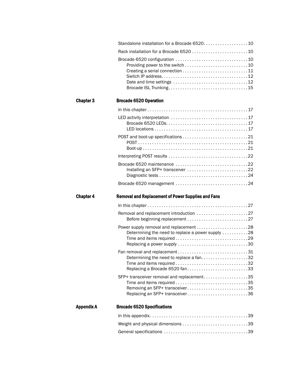 Brocade 6520 Hardware Reference Manual User Manual | Page 4 / 70