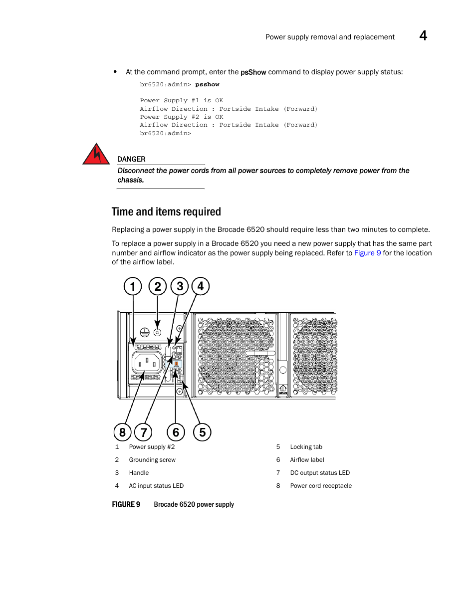 Time and items required | Brocade 6520 Hardware Reference Manual User Manual | Page 41 / 70