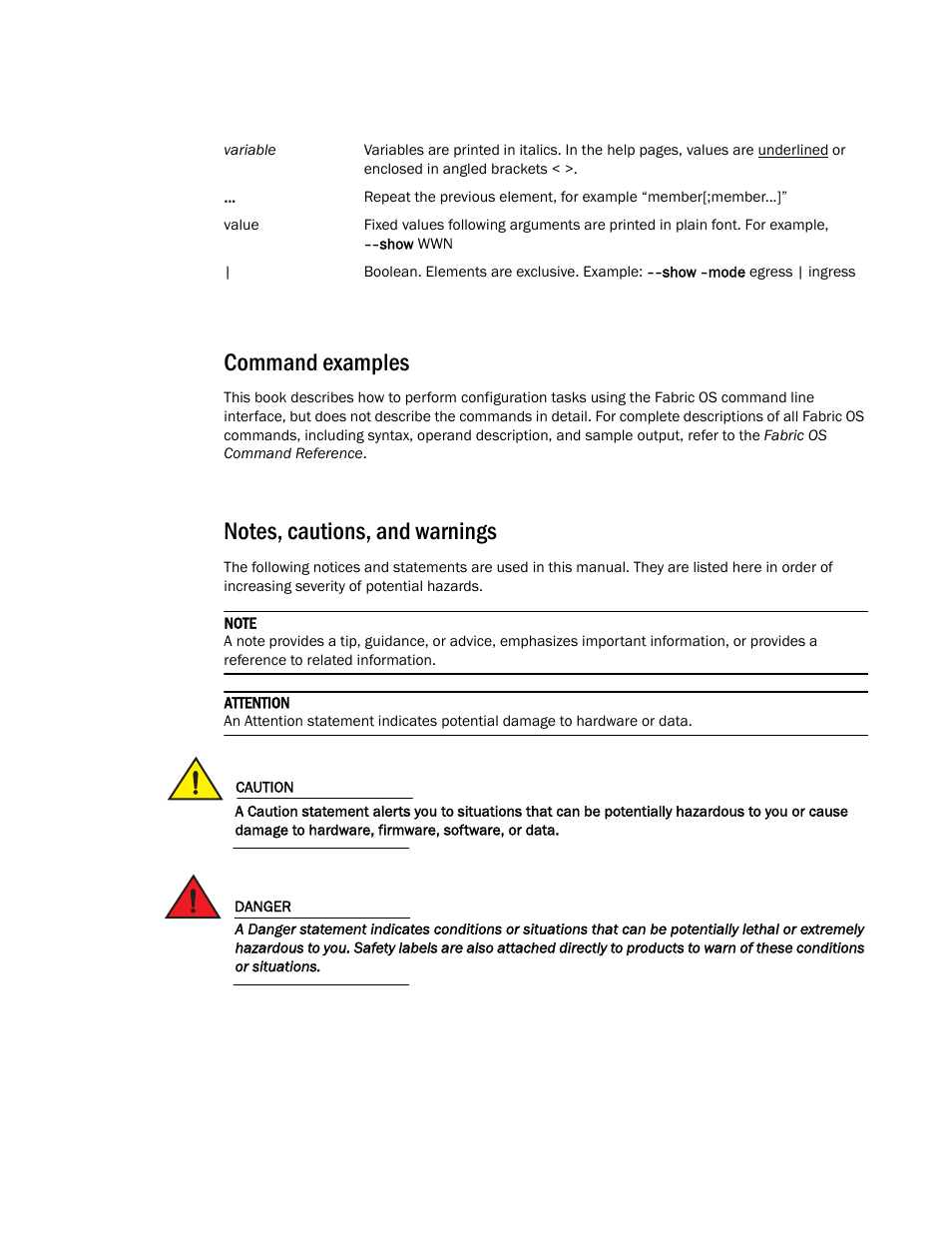 Command examples | Brocade 6520 Hardware Reference Manual User Manual | Page 9 / 70