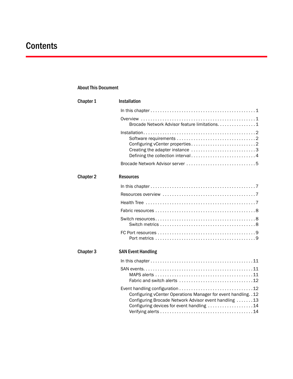 Brocade SAN Analytics Management Pack for VMware vCenter Operations Management Suite User’s Guide V1.0 User Manual | Page 3 / 30